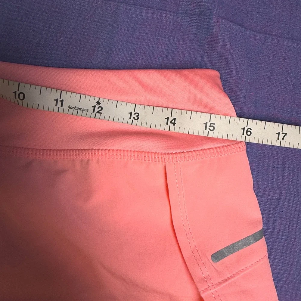 Avia Women's Running Shorts Medium Mystic Neon Coral Orange Liner‎ Reflective